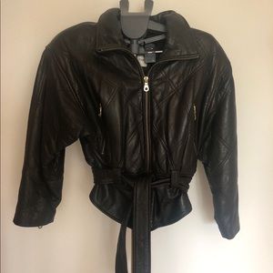 Andrew Marc Additions coffee brown leather jacket